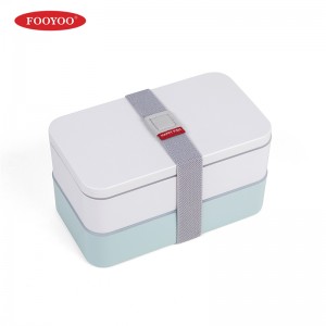 2-laags plastic stapelbare draagbare maaltijdpreparaten Bento-lunchbox voor kinderen