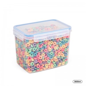 Keuken BPA-vrije plastic lekvrije opslagcontainers voor granen met sluitdeksels - set van 4 (122,99 oz / 3,6L)